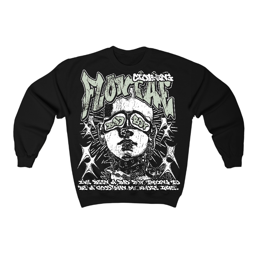 Seafoam 4s Flontae Crewneck Sweatshirt Be Good Graphic