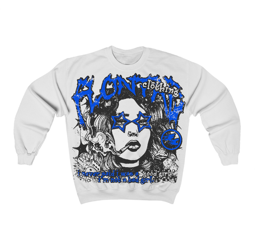Blueberry 12s Flontae Crewneck Sweatshirt Keep Quiet Graphic