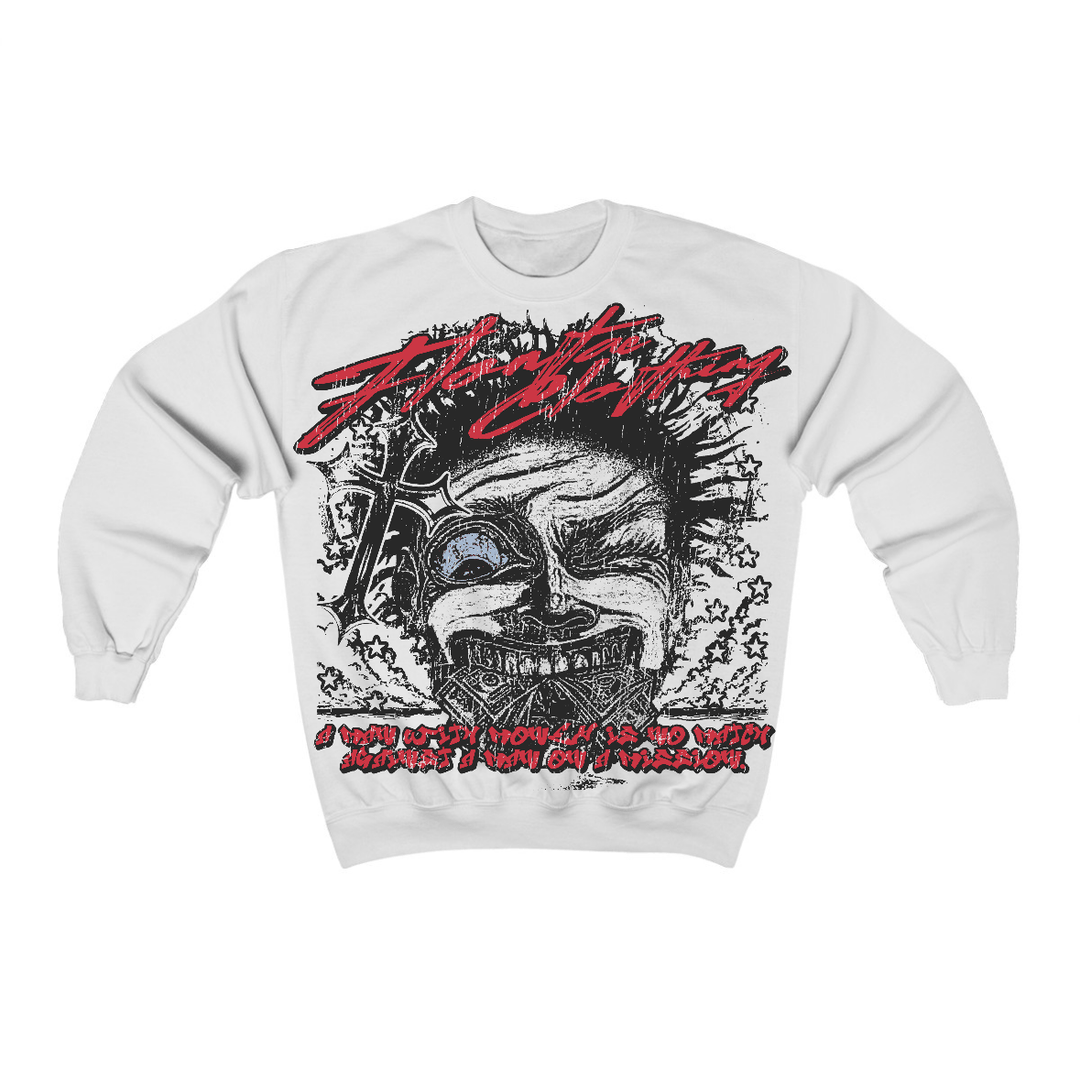 Fire Red “Black Tongue” 5s Flontae Crewneck Sweatshirt Nothing Else Graphic