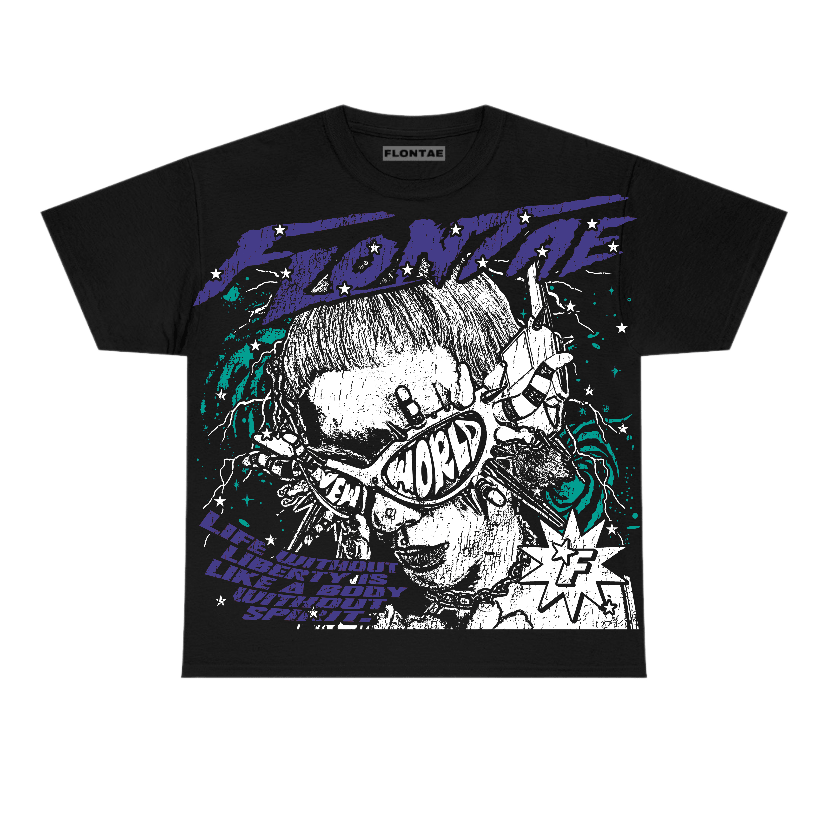 Grape 5s Flontae T-Shirt Live With Joy Graphic