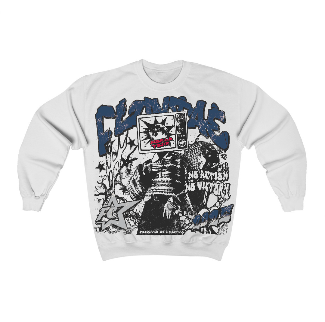French Blue 12s Flontae Crewneck Sweatshirt No Victory Graphic