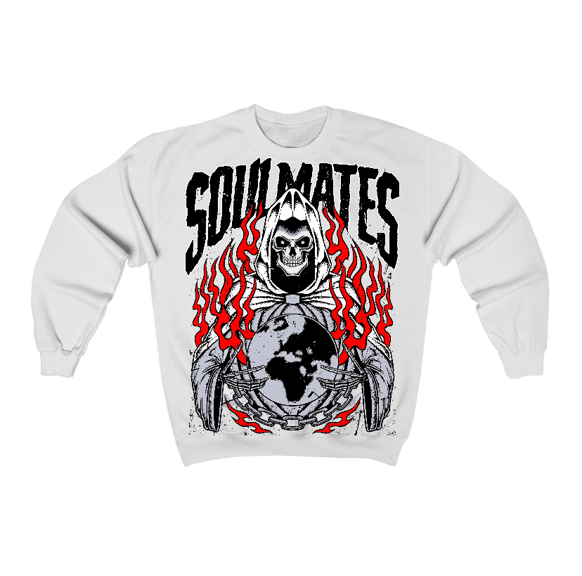 Black Cement 3s Flontae Crewneck Sweatshirt Soulmates Graphic