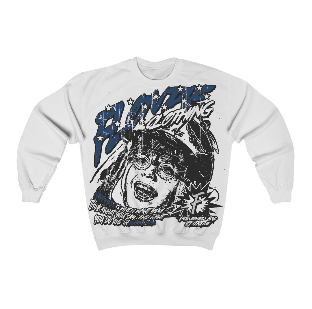 French Blue 12s Flontae Crewneck Sweatshirt Always Smile Graphic