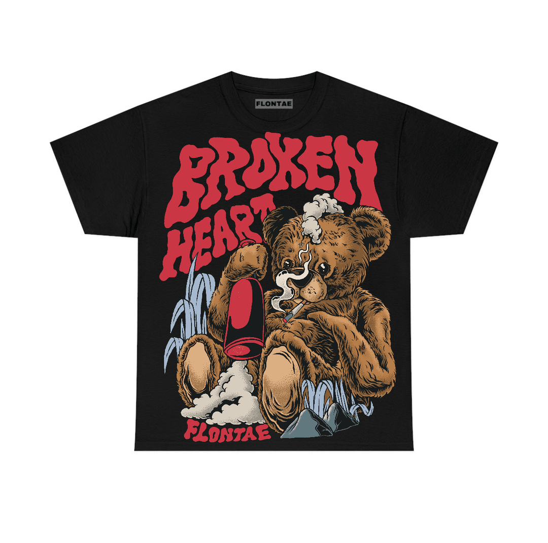 Fire Red “Black Tongue” 5s Flontae T-Shirt Broken Heart Graphic