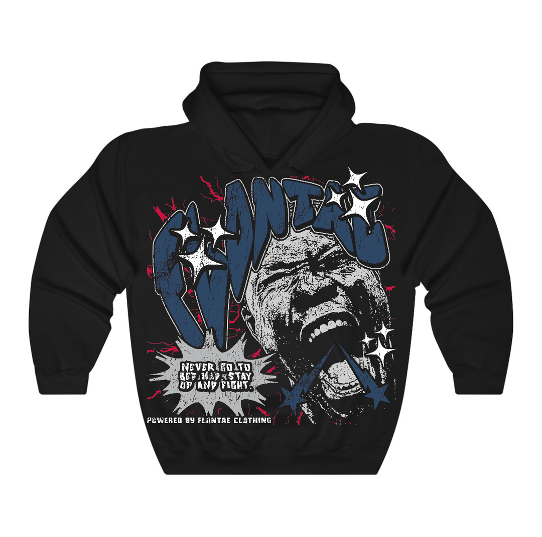 French Blue 12s Flontae Hoodie Never Quit Graphic