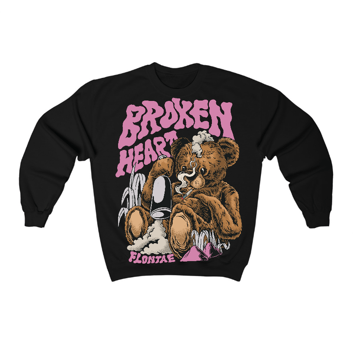 Orchid 4s Flontae Crewneck Sweatshirt Broken Heart Graphic