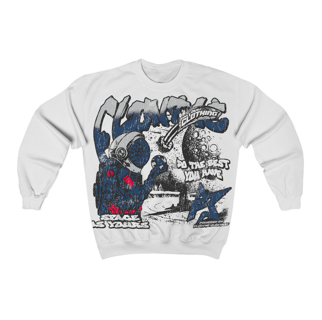 French Blue 12s Flontae Crewneck Sweatshirt Space Is Yours Graphic