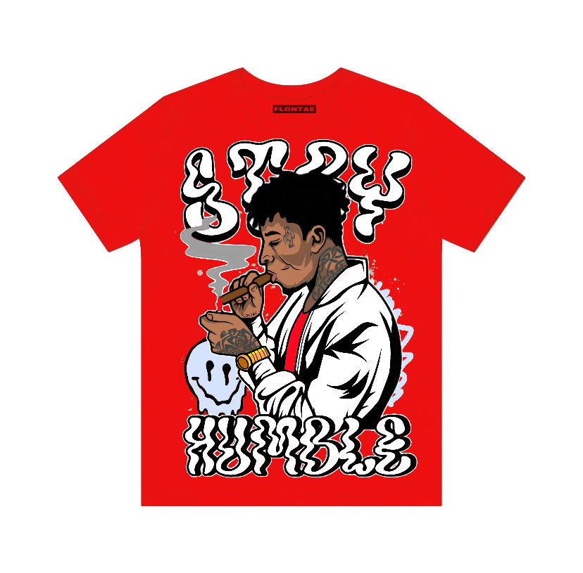 Cherry 11s Flontae T-Shirt Stay Humble Graphic