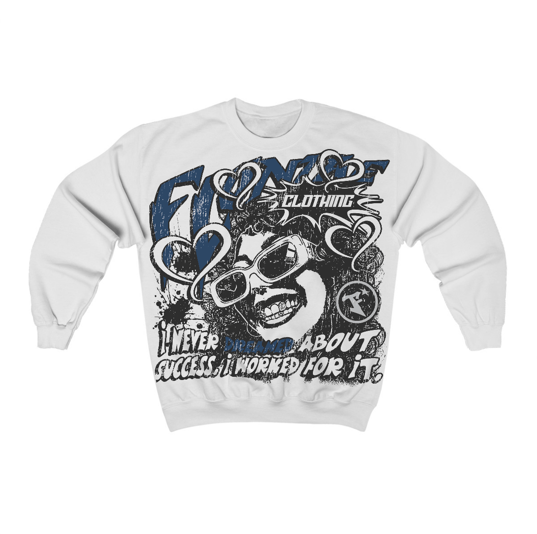 French Blue 12s Flontae Crewneck Sweatshirt Never Dream Graphic