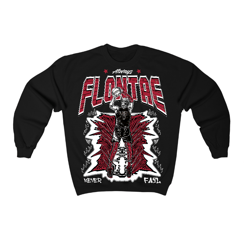 Black Toe 14s Flontae Crewneck Sweatshirt Never Fail Graphic