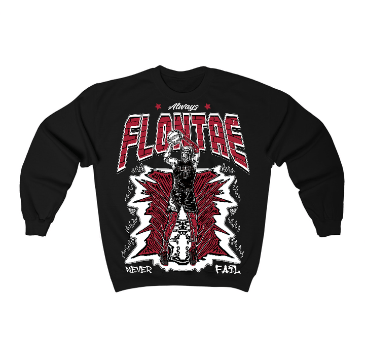 Black Toe 14s Flontae Crewneck Sweatshirt Never Fail Graphic