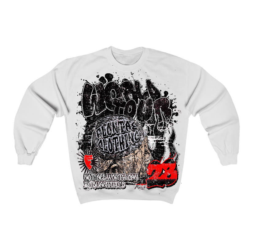 Black Cement 3s Flontae Crewneck Sweatshirt Intelligence Graphic