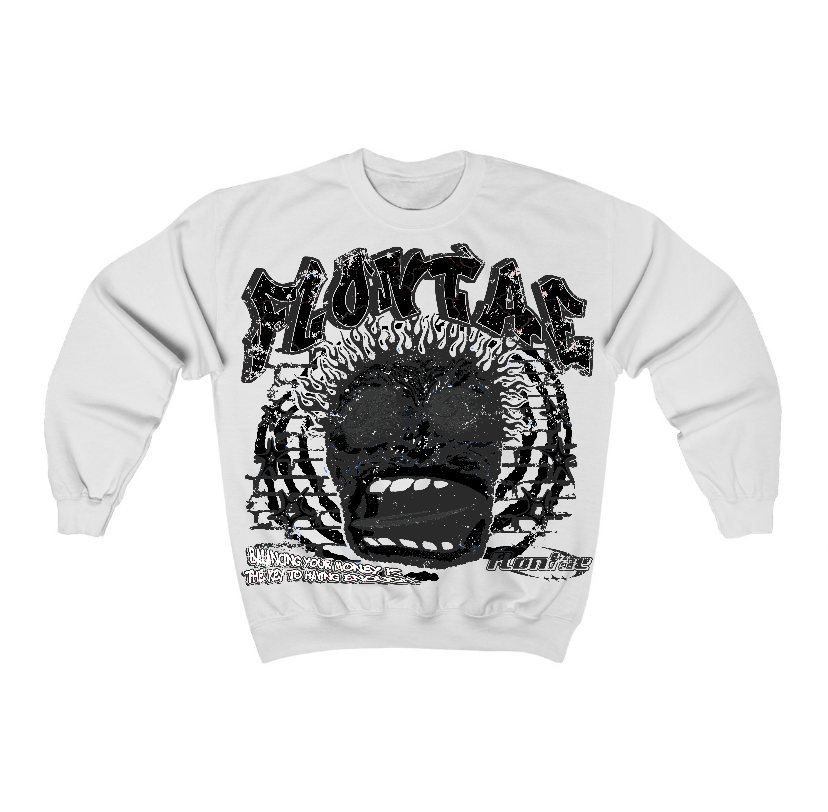 Black Cat 3s Flontae Crewneck Sweatshirt Balance My Heart Graphic