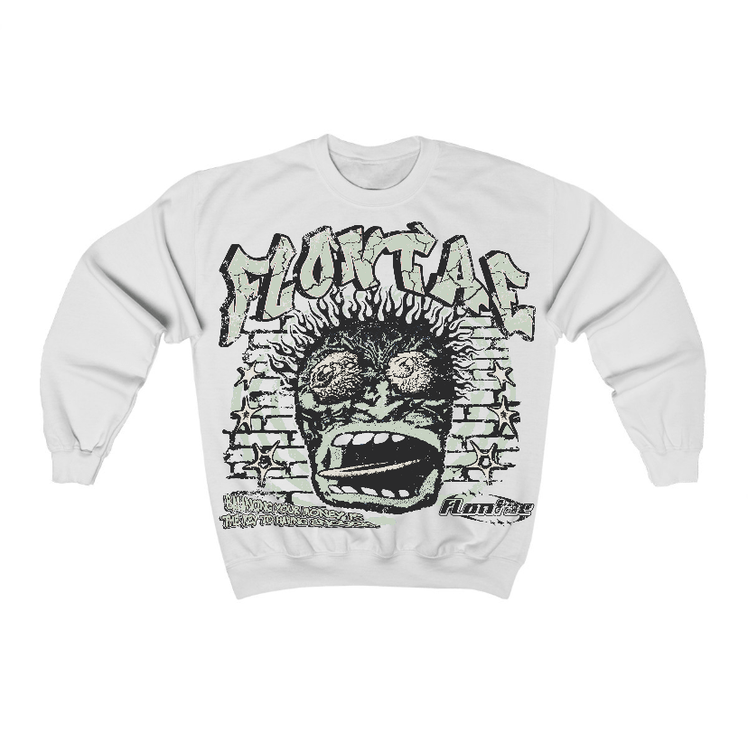 Seafoam 4s Flontae Crewneck Sweatshirt Balance My Heart Graphic
