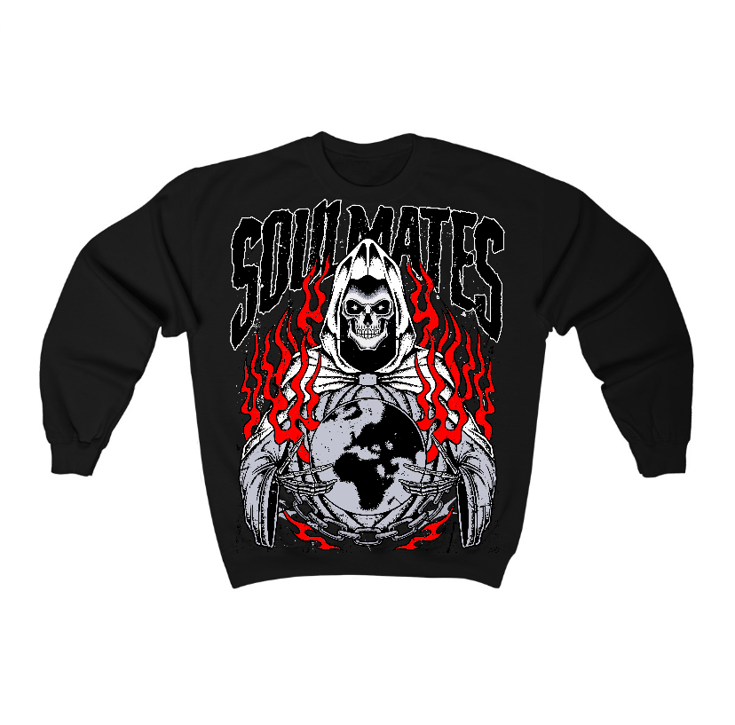 Black Cement 3s Flontae Crewneck Sweatshirt Soulmates Graphic