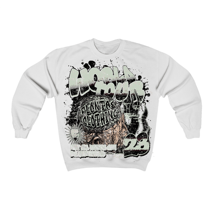 Seafoam 4s Flontae Crewneck Sweatshirt Intelligence Graphic