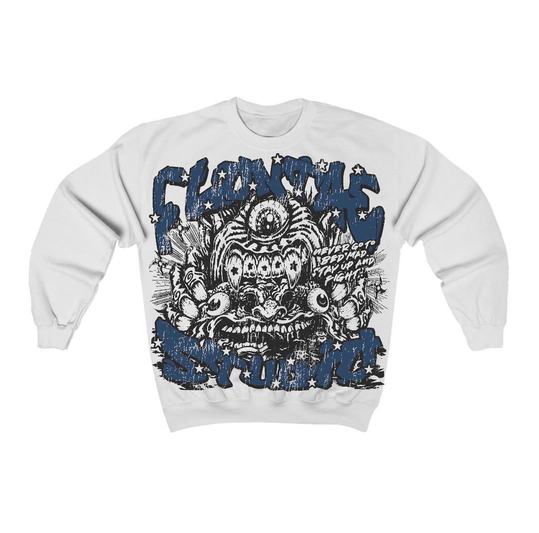 French Blue 12s Flontae Crewneck Sweatshirt Seems Fair Graphic