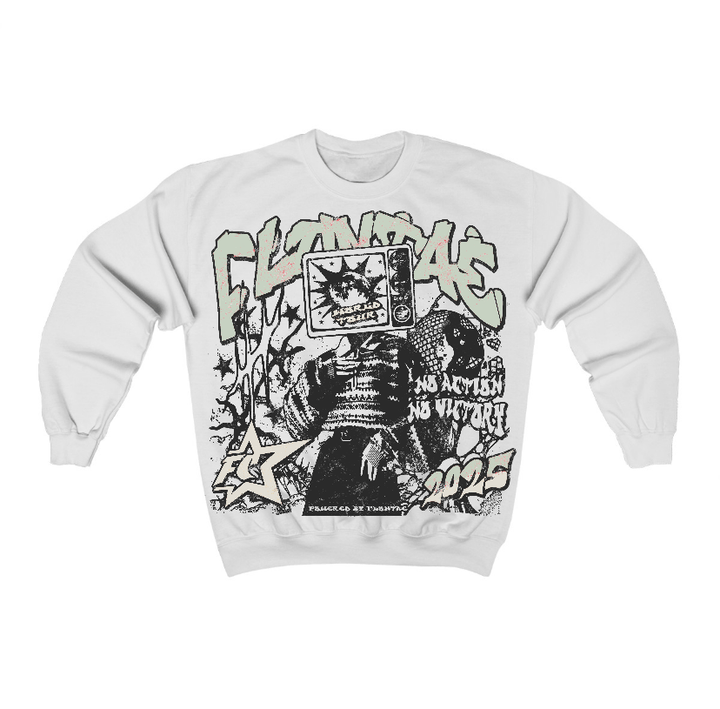 Seafoam 4s Flontae Crewneck Sweatshirt No Victory Graphic