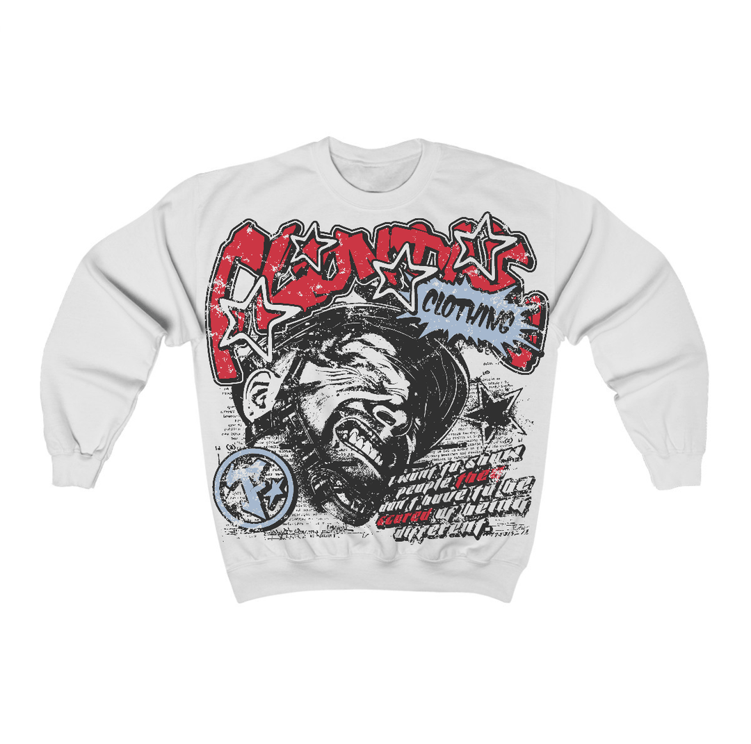 Fire Red “Black Tongue” 5s Flontae Crewneck Sweatshirt Be Unique Graphic