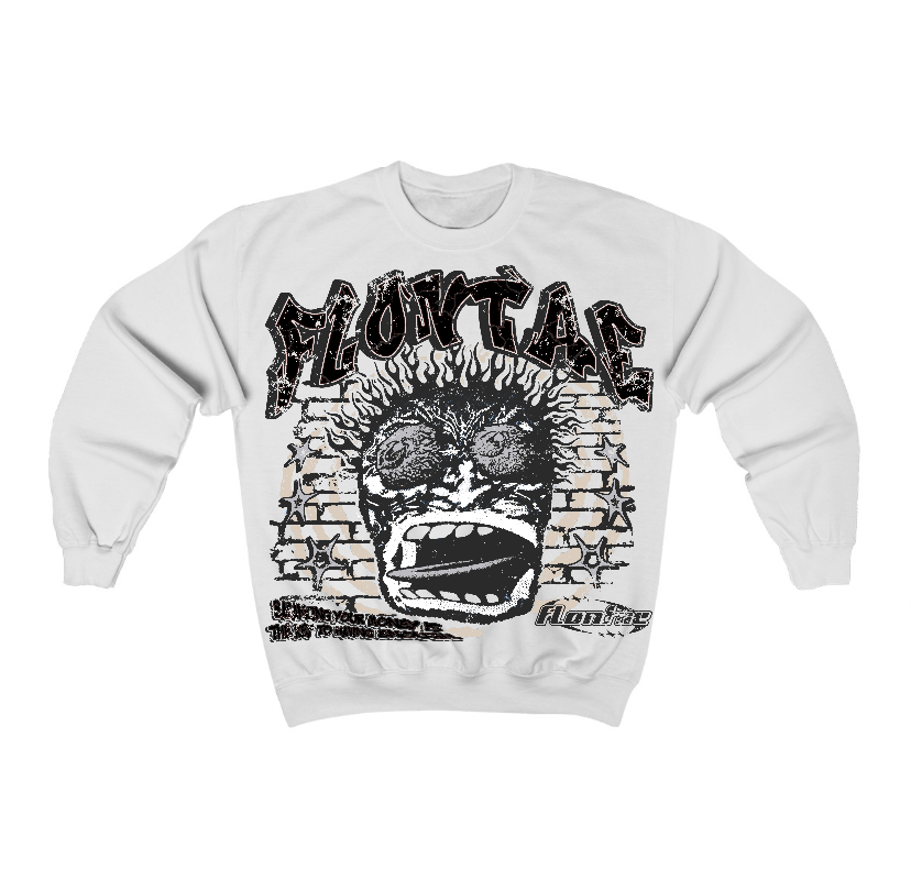 Reverse Metallic 5s Flontae Crewneck Sweatshirt Balance My Heart Graphic