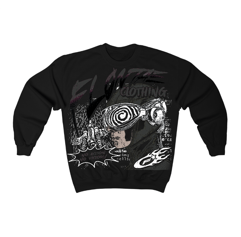 Black Cat 3s Flontae Crewneck Sweatshirt Justify Graphic
