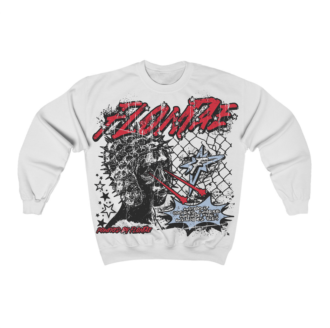 Fire Red “Black Tongue” 5s Flontae Crewneck Sweatshirt Winners Graphic