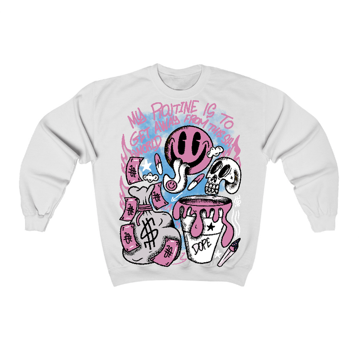 Orchid 4s Flontae Crewneck Sweatshirt Stay Out Graphic