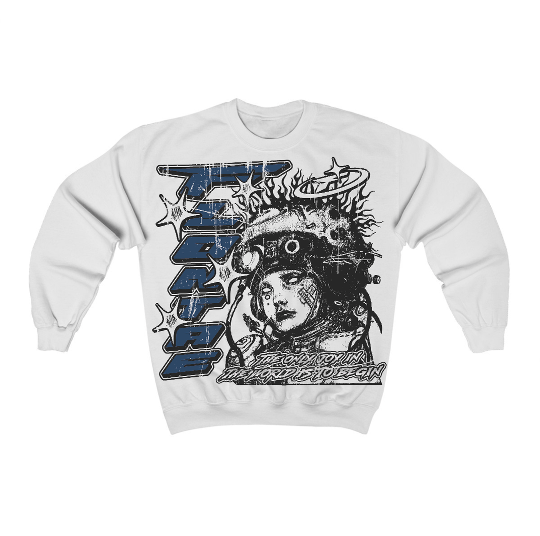 French Blue 12s Flontae Crewneck Sweatshirt Self Aware Graphic