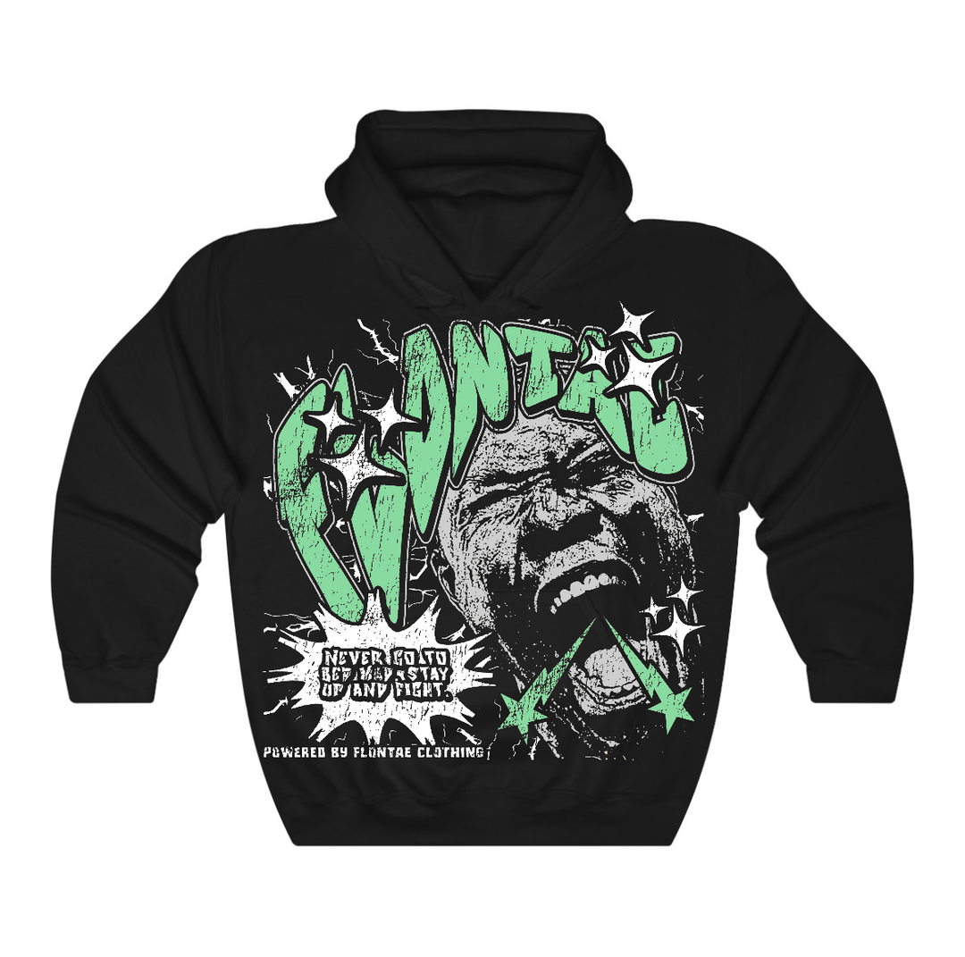 Green Glow 1s Flontae Hoodie Never Quit Graphic