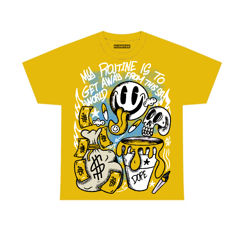 Vivid Sulfur 4s Flontae T-Shirt Stay Out Graphic