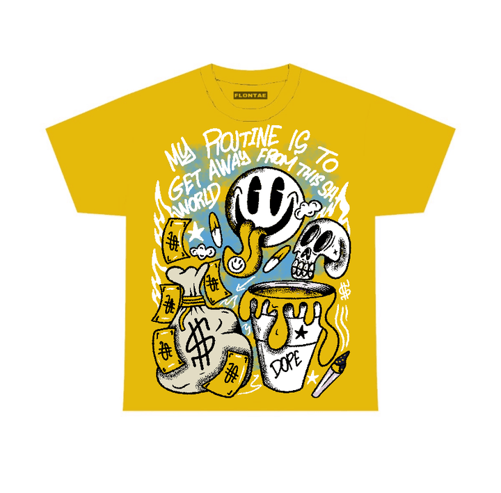 Vivid Sulfur 4s Flontae T-Shirt Stay Out Graphic