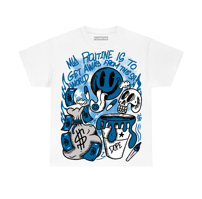 Military Blue 4s Flontae T-Shirt Stay Out Graphic
