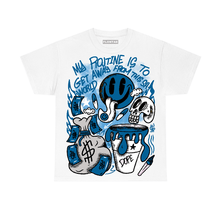 Military Blue 4s Flontae T-Shirt Stay Out Graphic