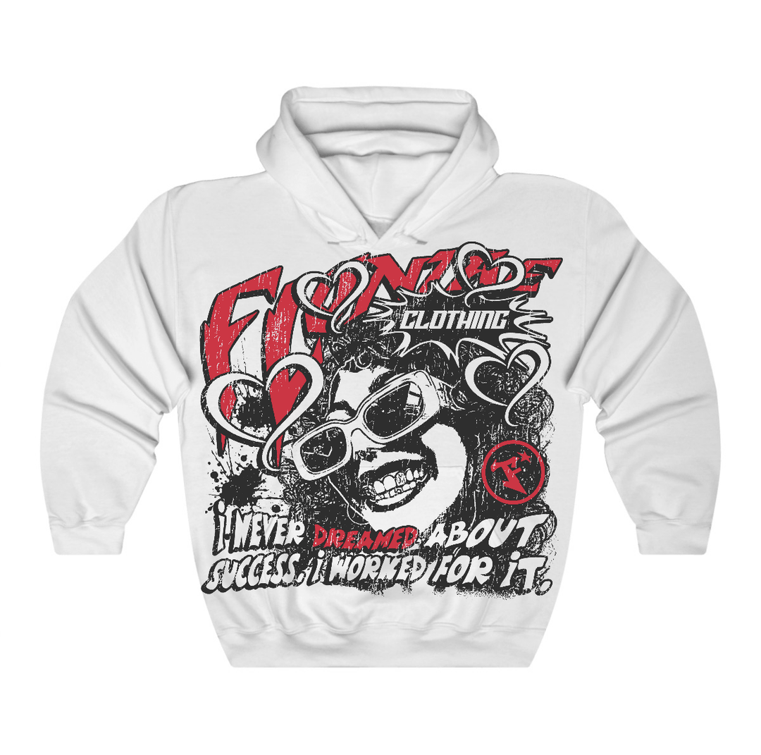 Fire Red “Black Tongue” 5s Flontae Hoodie Never Dream Graphic