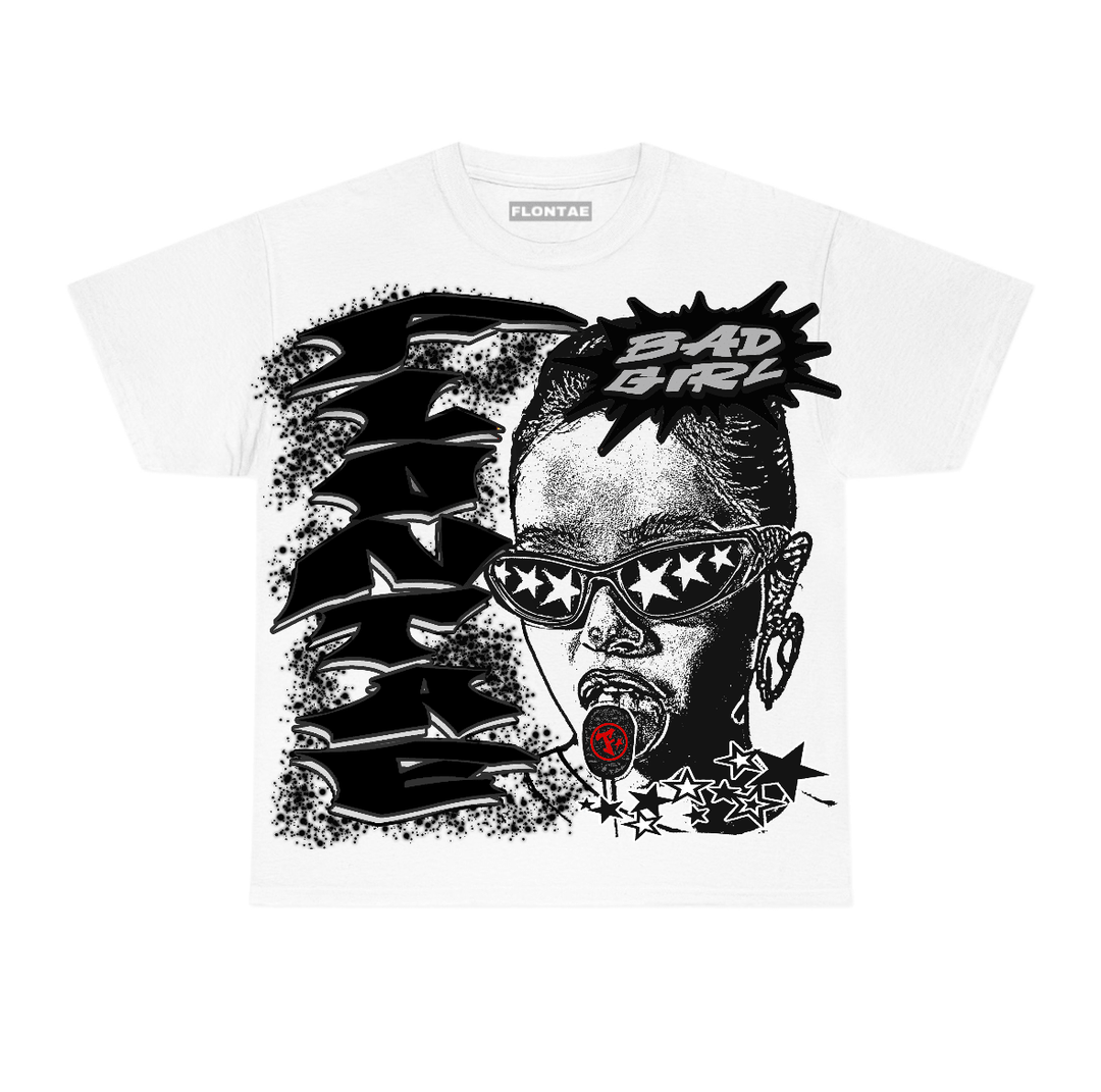 White Cement 4s Flontae T-Shirt Baddie Graphic