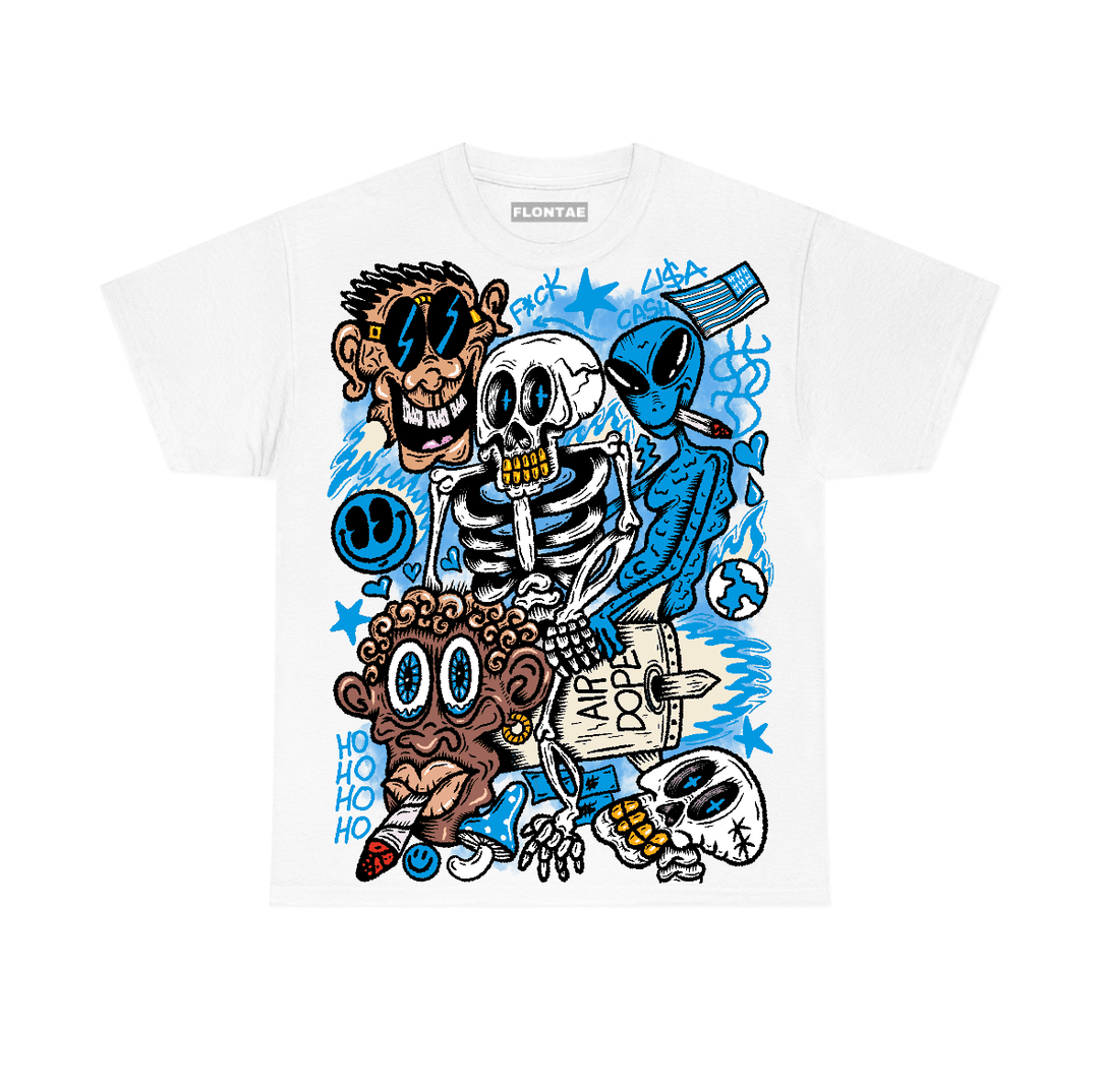 University Blue Reimagined 1s Flontae T-Shirt Friends Graphic