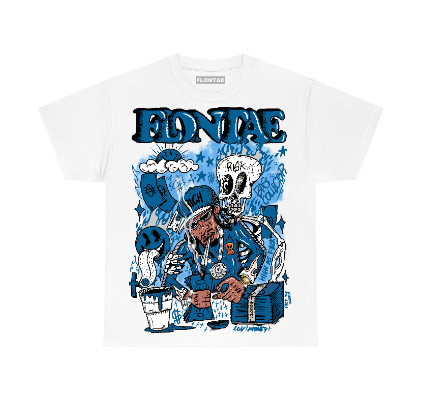 Military Blue 4s Flontae T-Shirt Master Mind Graphic