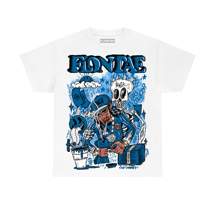 Military Blue 4s Flontae T-Shirt Master Mind Graphic