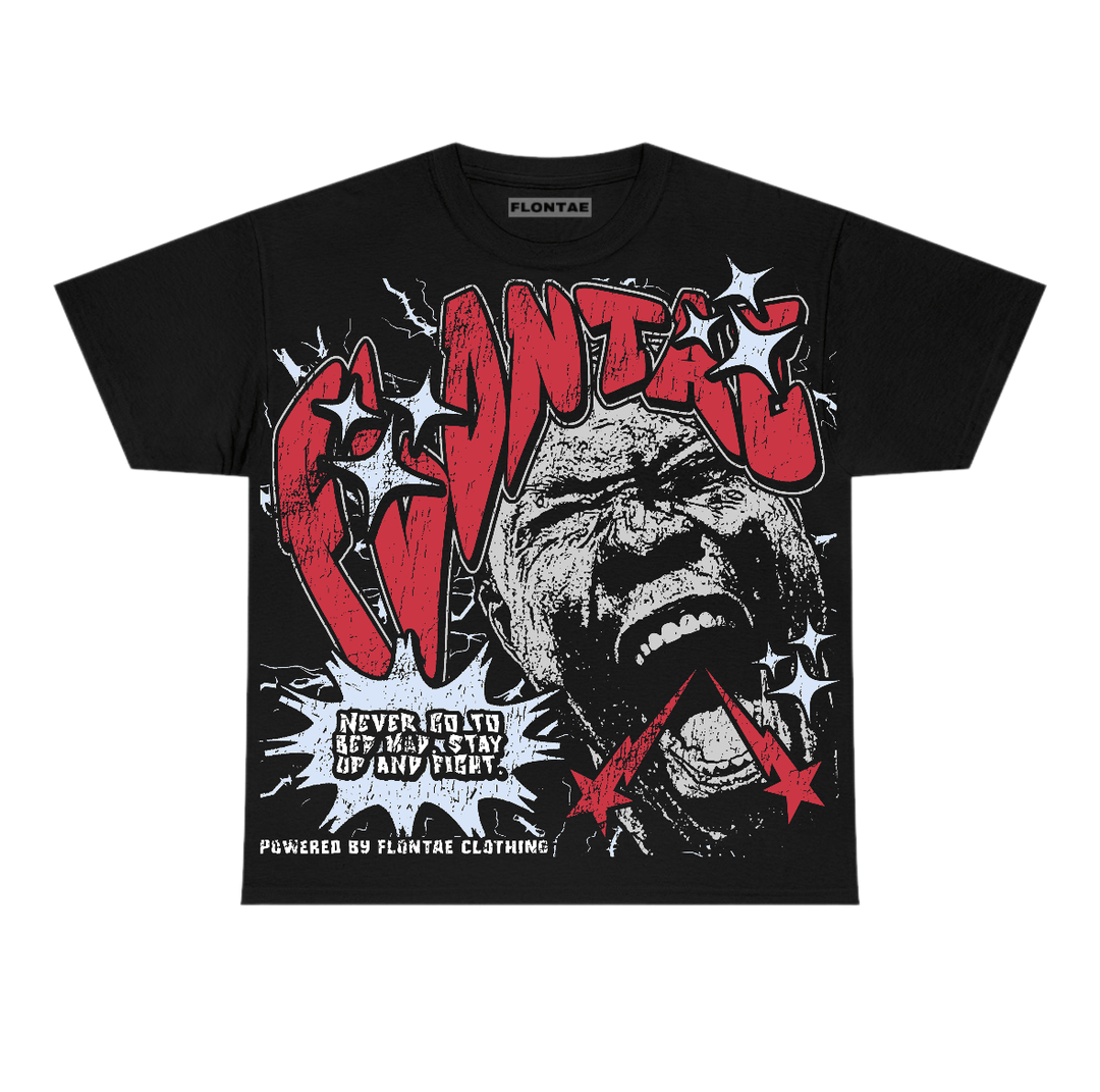 Fire Red “Black Tongue” 5s Flontae T-Shirt Never Quit Graphic