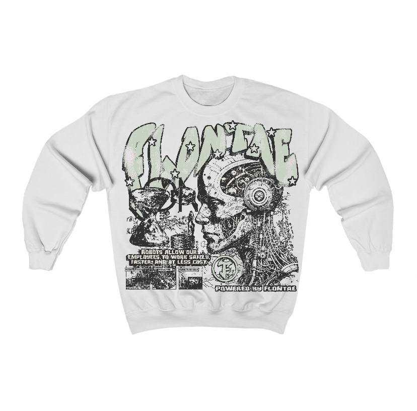 Seafoam 4s Flontae Crewneck Sweatshirt Smartness Graphic