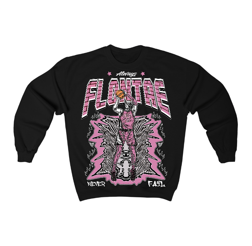 Orchid 4s Flontae Crewneck Sweatshirt Never Fail Graphic