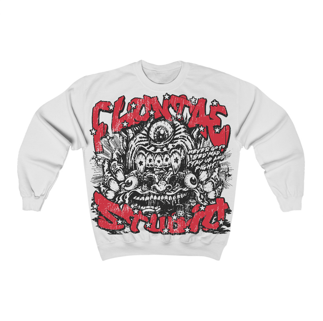 Fire Red “Black Tongue” 5s Flontae Crewneck Sweatshirt Seems Fair Graphic