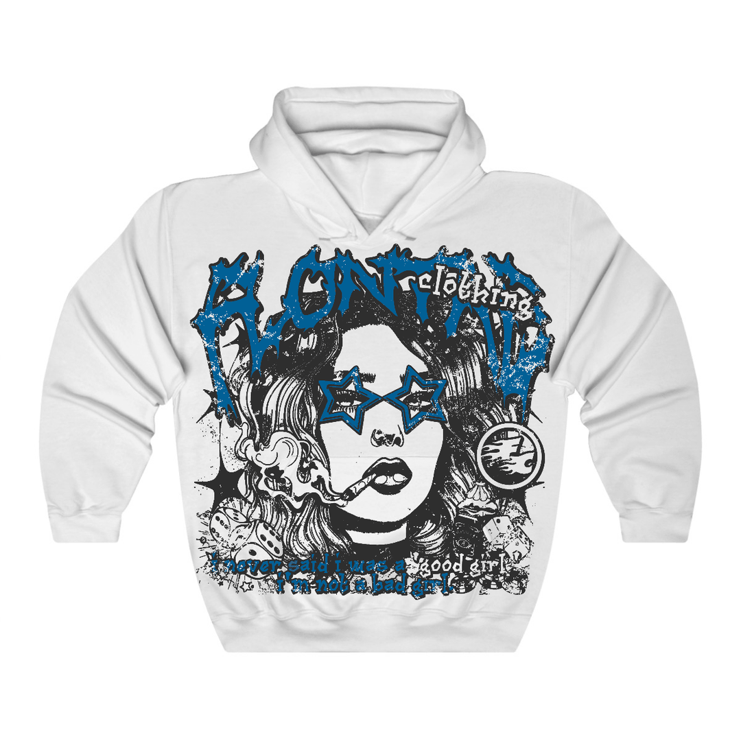 Military Blue 4s Flontae Hoodie Keep Quiet Graphic