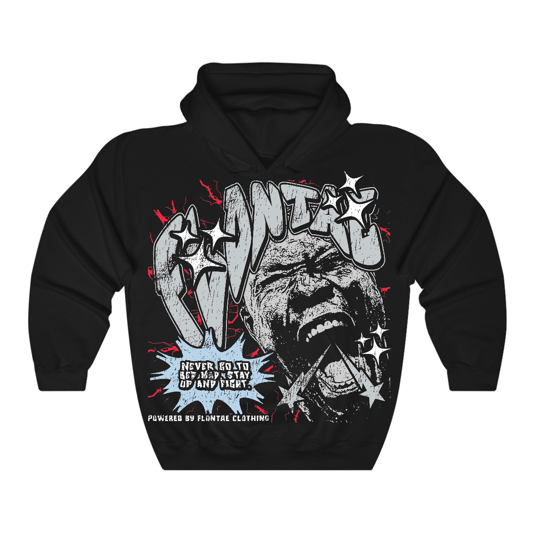 Black Metallic Reimagined 5s Flontae Hoodie Never Quit Graphic