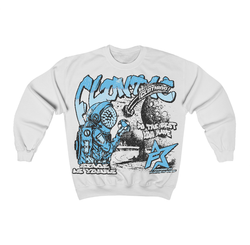 Legend Blue 11s Flontae Crewneck Sweatshirt Space Is Yours Graphic