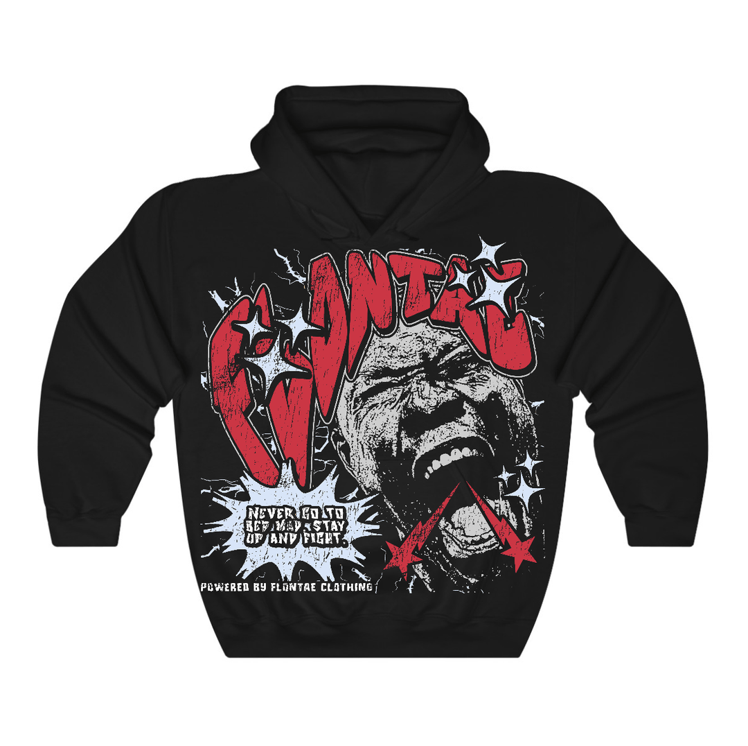 Fire Red “Black Tongue” 5s Flontae Hoodie Never Quit Graphic