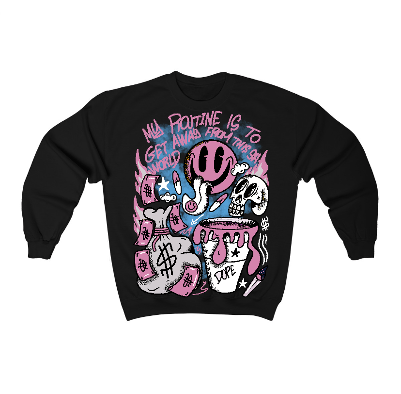 Orchid 4s Flontae Crewneck Sweatshirt Stay Out Graphic