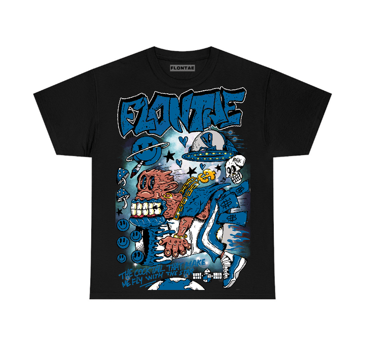 Military Blue 4s Flontae T-Shirt I Believe Graphic