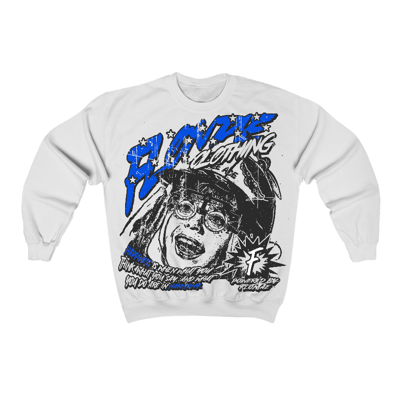 Blueberry 12s Flontae Crewneck Sweatshirt Always Smile Graphic