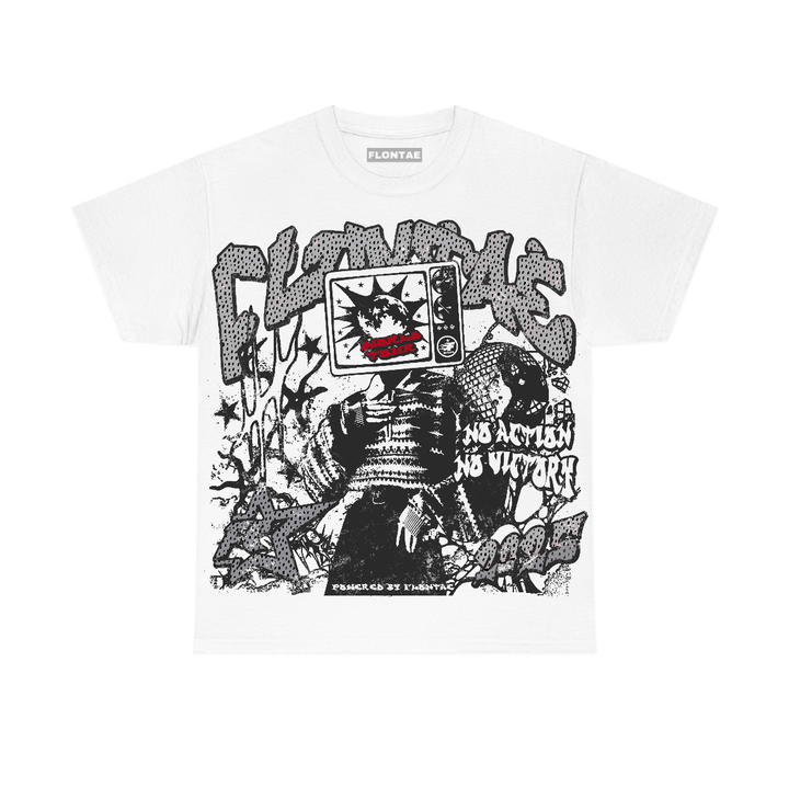 White Cement 4s Flontae T-Shirt No Victory Graphic